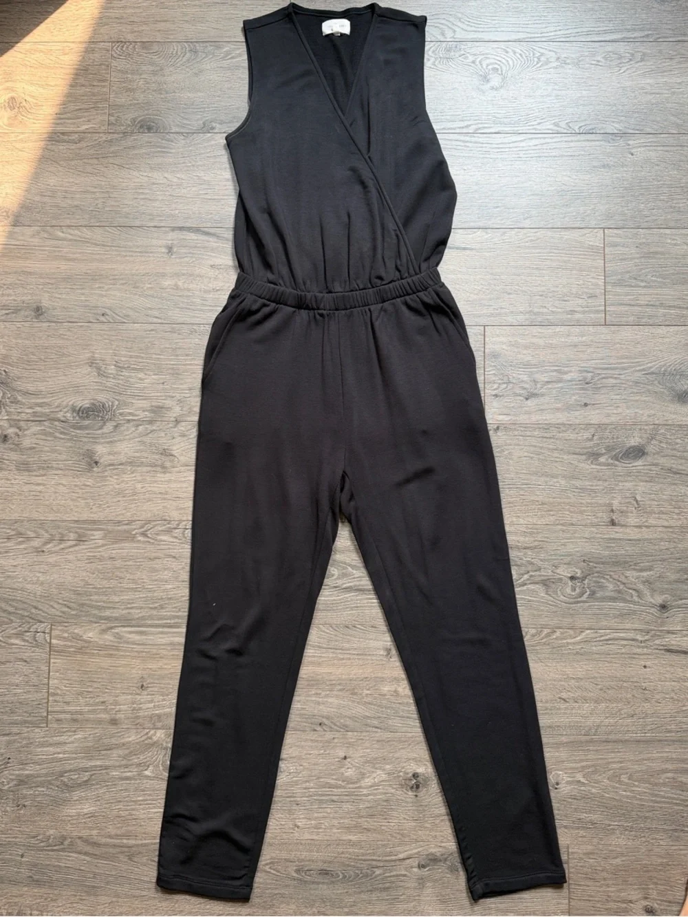 Lou & Grey Black Sleeveless Wrap Jumpsuit | XS | Pockets - Picture 1 of 3